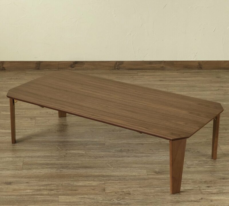 センターテーブル 折り畳み 115x60cm アウトレット価格 新品 完成品 ちゃぶ台 木製 座卓 ローテーブル 折れ脚 ウォールナット色