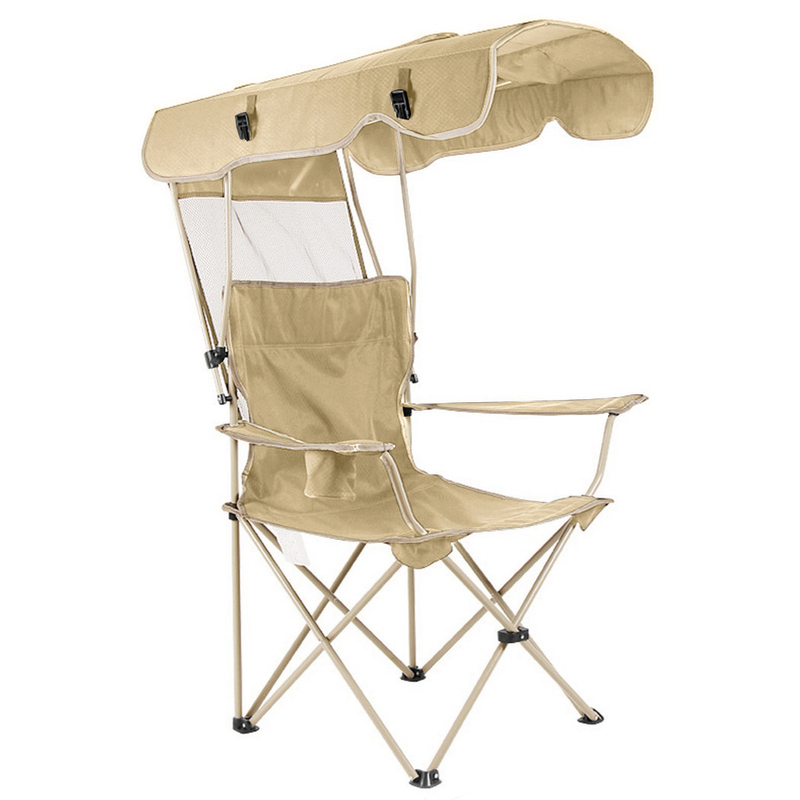 屋根付きアウトドアチェア 折りたたみ椅子 サンシェードチェアー 折り畳み アウトドア キャンプ 海 日焼け対策 野外観戦 キャメルェア