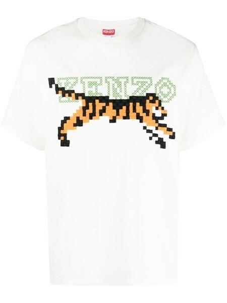 新品 KENZO☆ケンゾー PIXEL Tシャツ ホワイト XL 刺繍