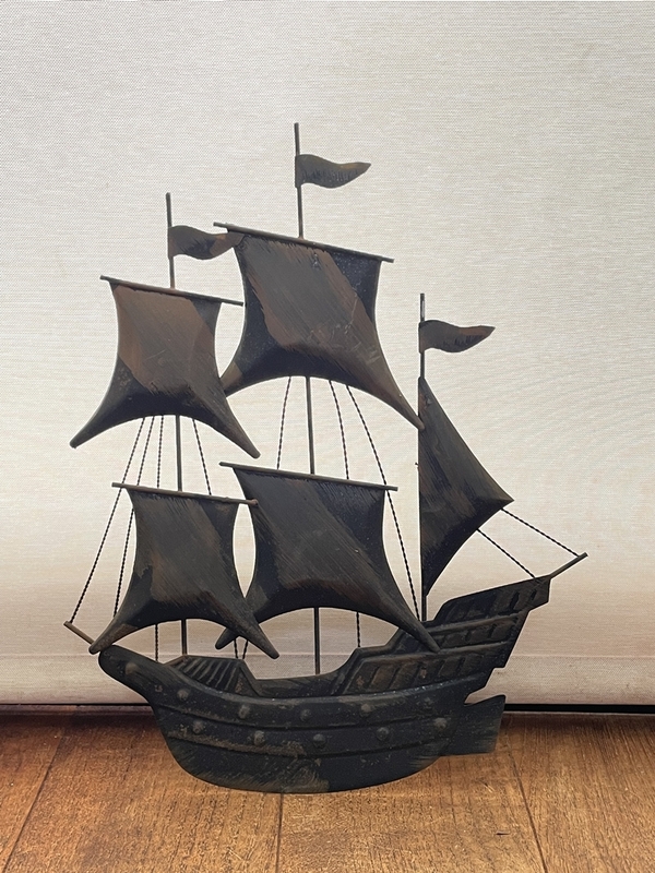 アイアン ウォールデコレーション 香港製 鉄 船 帆船 壁掛 インテリア 雑貨 コレクション 飾り Aa972