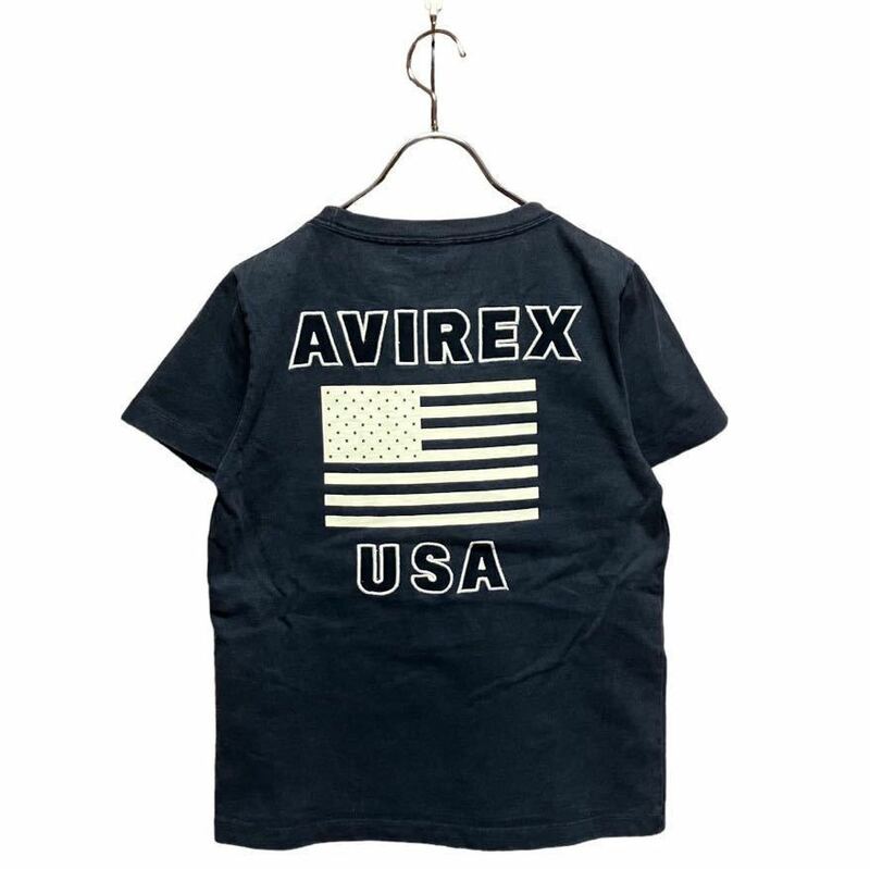 ●洗濯プレス済み● AVIREX ベースボールTライク コットン100% 星条旗 クルーネックTシャツ sizeF【1388】