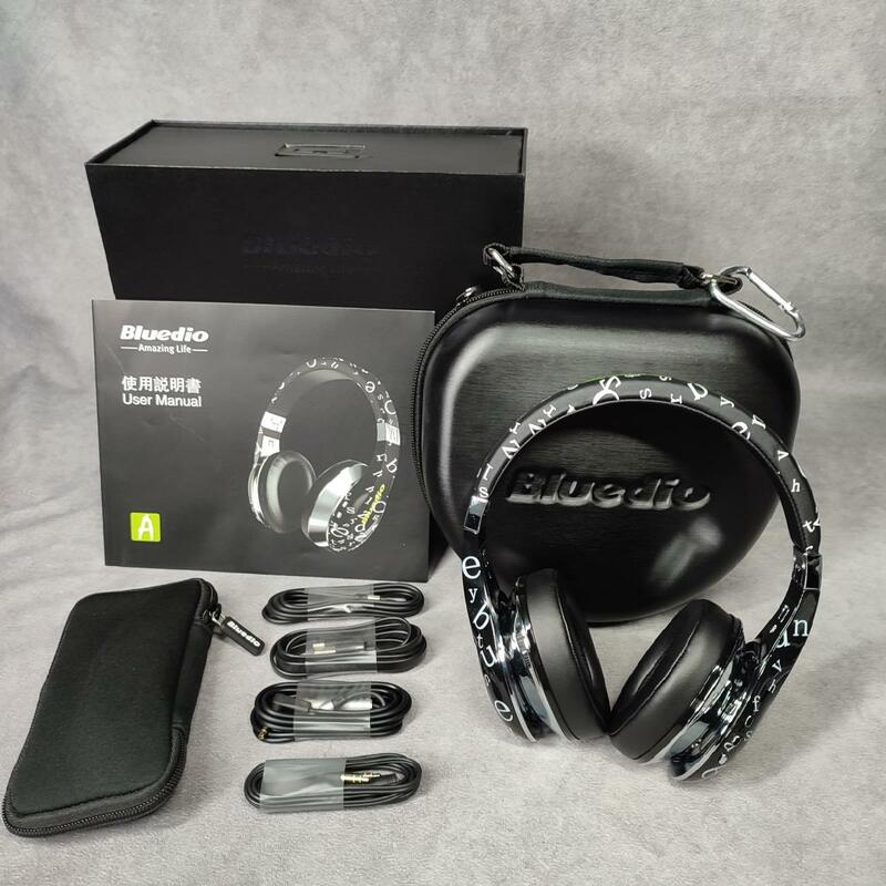 H55【美品 音出し確認済】Bluedio AIR ブラック ワイヤレスヘッドホン Bluetooth 3Dサラウンド ヘッドセット 箱・ケース付 音響機器 中古品