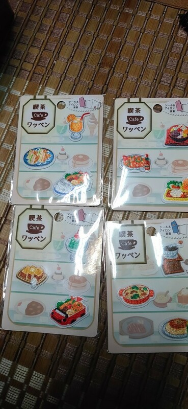 ★レトロ★昭和 喫茶店メニュー アイロンワッペン 4セット 喫茶 カフェメニュー