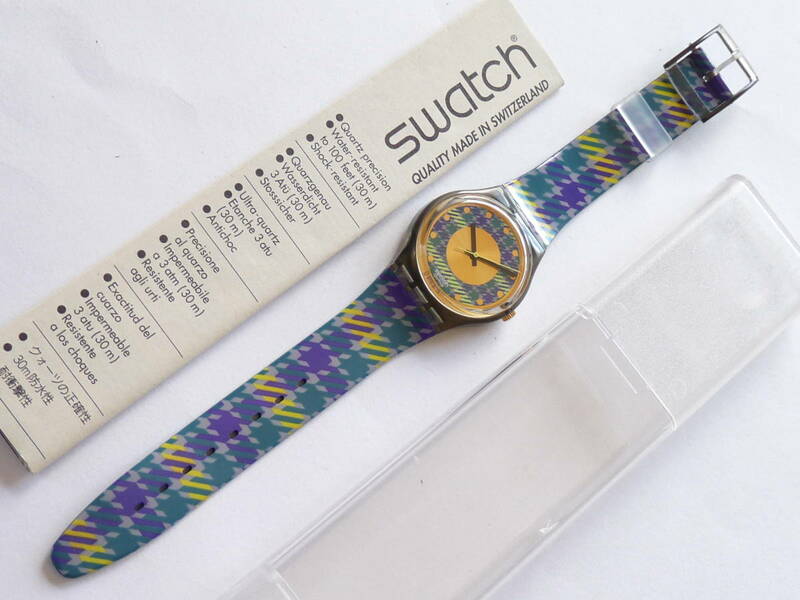 未使用電池交換済 スウォッチ レギュラーモデル Swatch 1992年 テーラー TAILLEUR 品番GM109