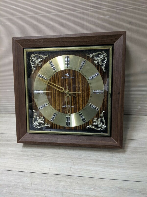  東京時計製造 ガラス 掛け時計 アンティーク　ジャンク