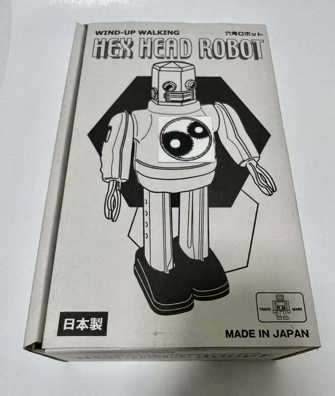 未使用品 メタルハウス ブリキ屋 日本製 WIND-UP WALKING HEX HEAD ROBOT 六角ロボット ブルー ゼンマイ ブリキ