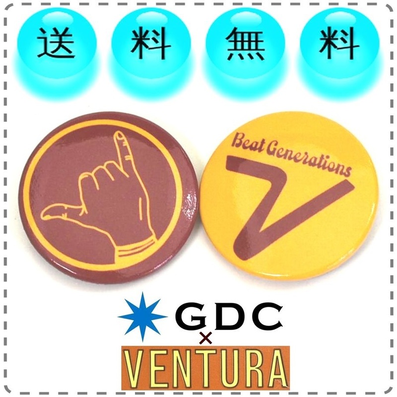 GDC ジーディーシー × VENTURA ベンチュラ ビートジェネレーション 缶バッジ２個セット 小 丸型 ボタンバッチ メンズ レディース 送料無料