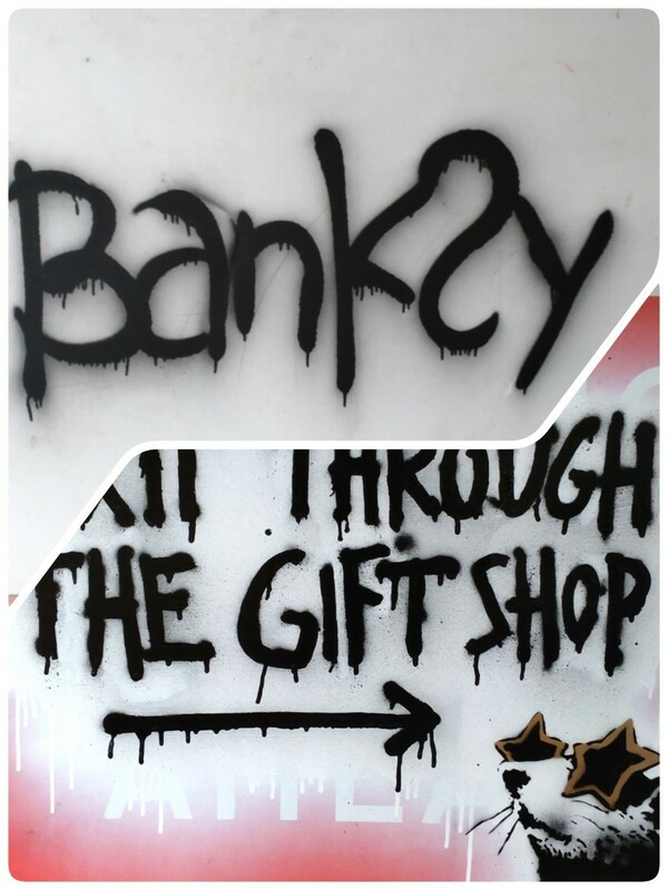 新価格！Banksy(バンクシー)のロードサイン、Exit Through The Gift Shop。2010年3月Leake Street Premiere会場近くで発見。最高級芸術作品