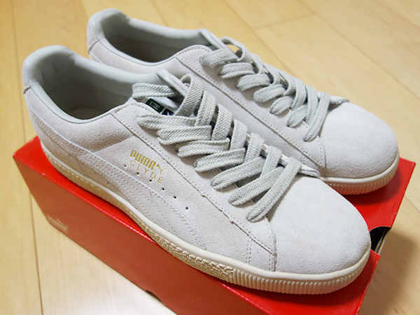 ◆2006年 デッドストック PUMA CLYDE natural 29cm US11 新品未使用 ◆ プーマ クライド ナチュラル ホワイト 白 グレー スウェード SUEDE