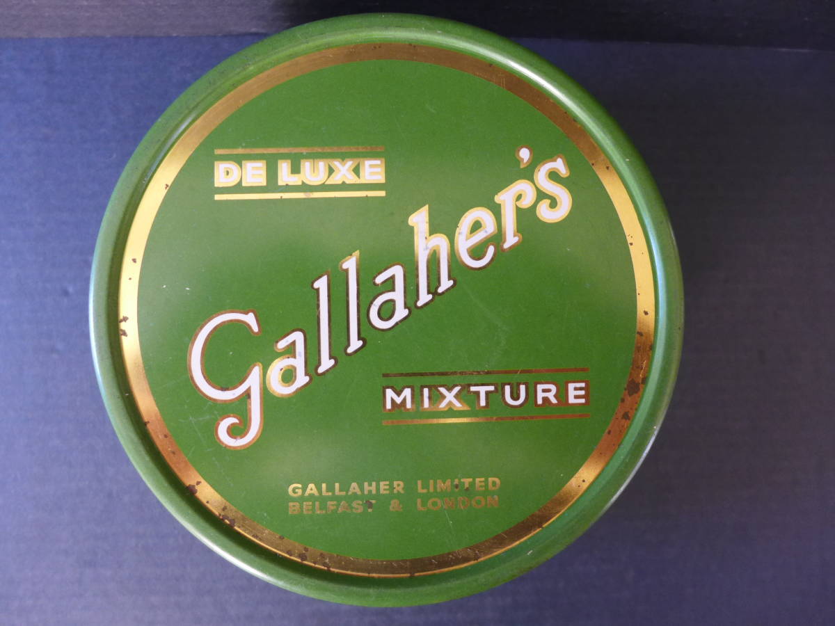 ★　時代物　古いGallaher’s　ブリキ缶 イギリス製　レトロ　アンティーク 　骨董　★