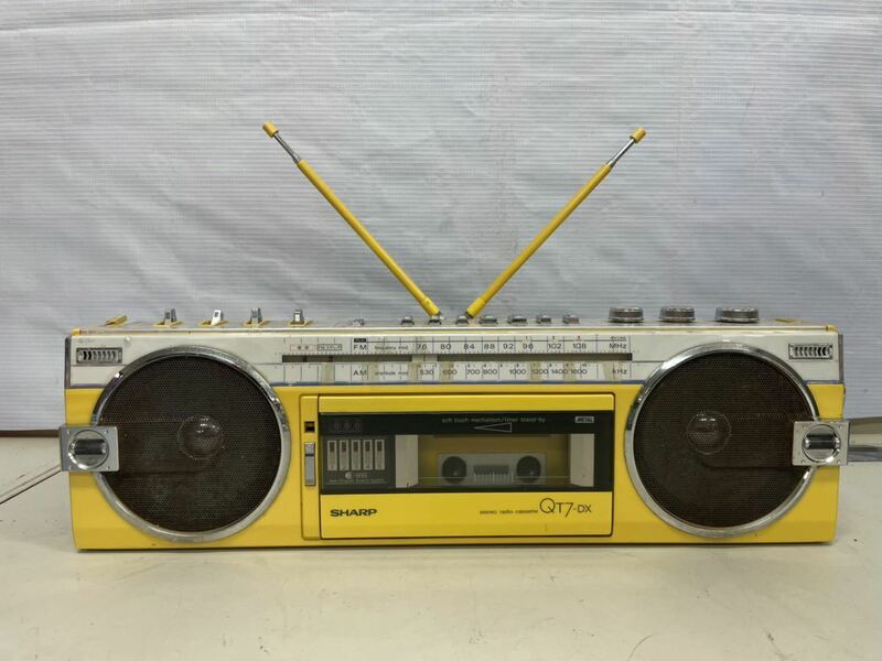 SHARP ラジカセ QT7-DX レア品　黄色　シャープ FM/AMステレオラジカセ