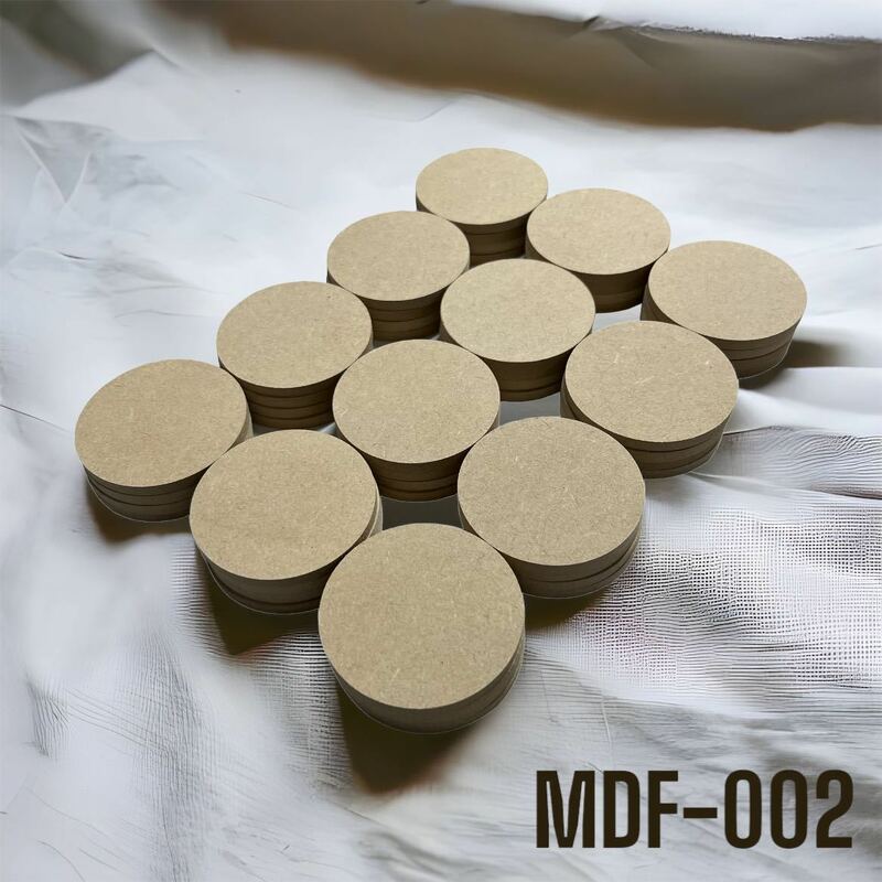 mdf 木材 円形 diy 直径67(㎜) 48個セット丸　飾りMDF-002