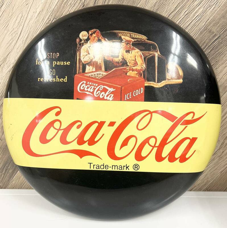 【Coca Cola】超希少 丸型看板 コカコーラ アメリカン雑貨 ヴィンテージ アメリカンレトロ 雑貨 30cm　中古　箱無し