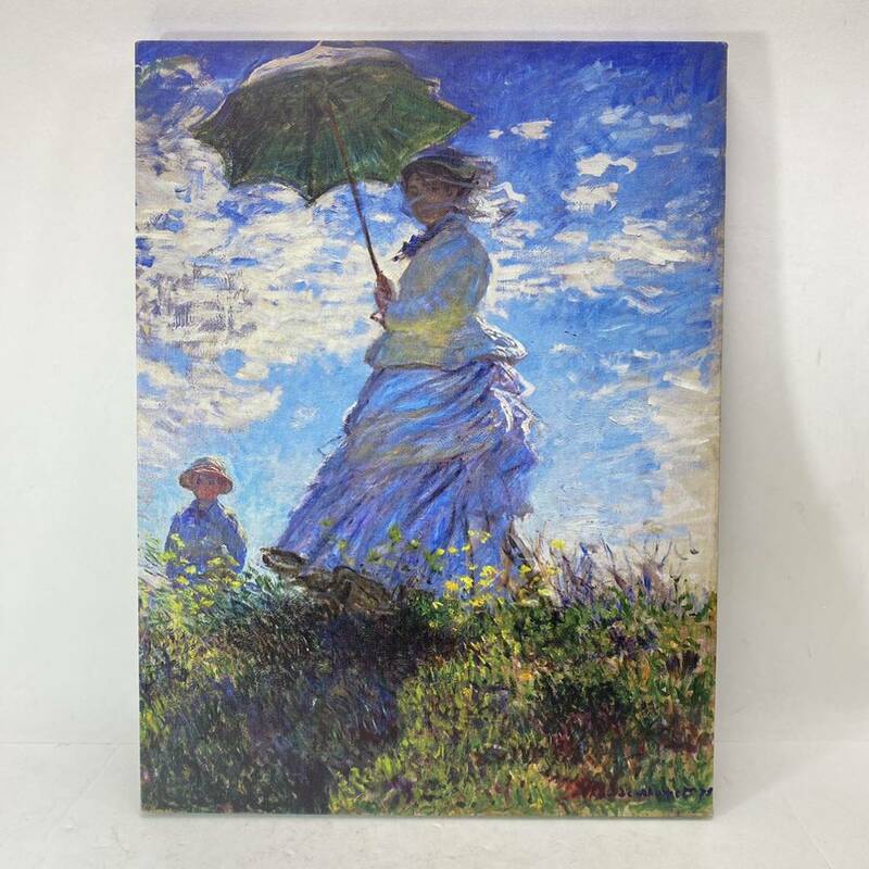 絵画 クロード・モネ 散歩、日傘をさす女 油絵風 プリント 壁飾り インテリア 人物画