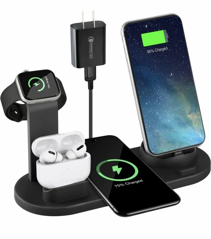*未開封 ワイヤレス充電スタンド iPhone Apple Watch AirPods 充電器 置くだけ充電 Qi