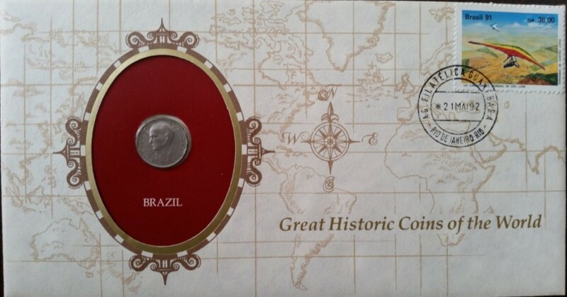 ☆未開封 1940年 ブラジル 100レイス貨 フランクリンミント「世界の偉大な歴史的コイン」シリーズ☆