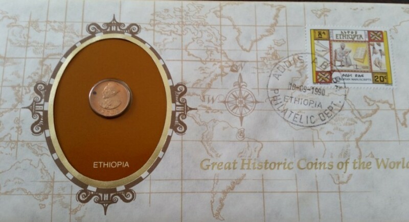 ☆未開封 1936年 エチオピア セント貨 フランクリンミント「世界の偉大な歴史的コイン」シリーズ☆