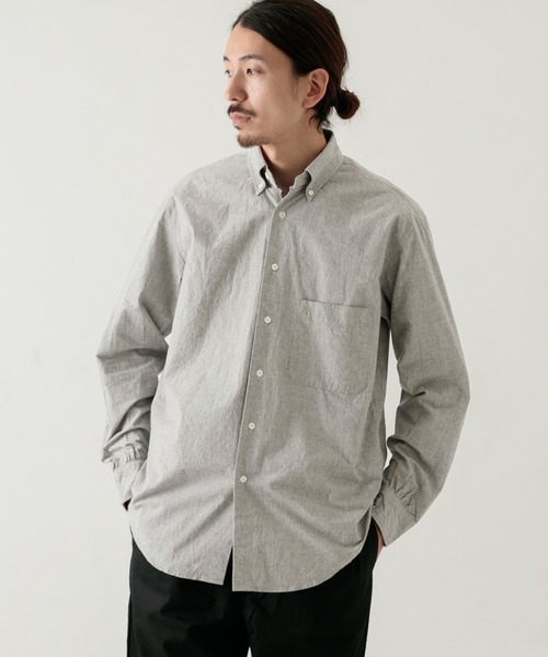 旧式 シャトル織機 WORK NOT WORK ワークノットワーク URBAN RESEARCH アーバンリサーチ グレー gray サイズ s uw9613u027 長袖 シャツ