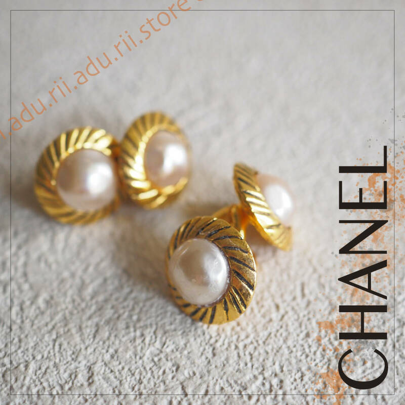 美品★ シャネル CHANEL カフス パール ゴールド ヴィンテージ ビンテージ アクセサリー ジュエリー 小物 装飾 ブランド メンズ レディース