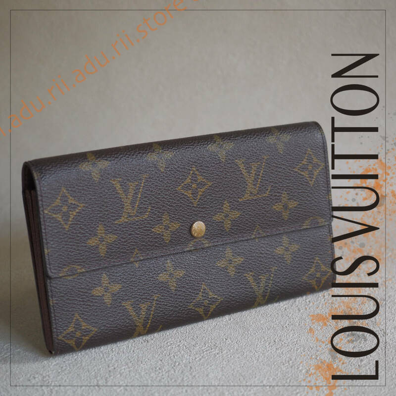 良品★ ルイヴィトン LOUIS VUITTON モノグラム ポルトモネ クレディ M61725 長財布 ロングウォレット ブラウン / ブランド レディース