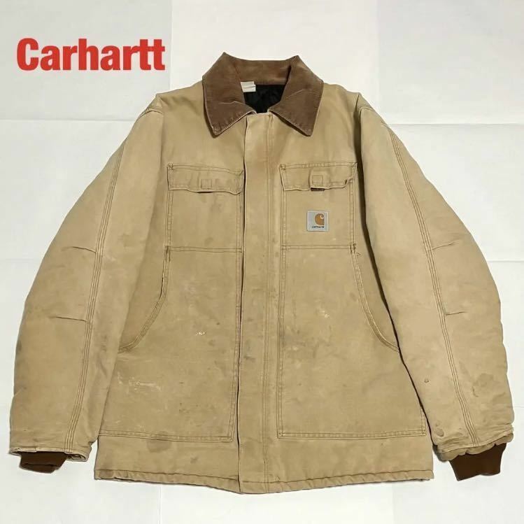 【大人気】Carhartt　カーハート　ダックジャケット　キルティング　ブランドロゴ　オーバーサイズ　ビッグシルエット　中綿　VINTAGE　90s