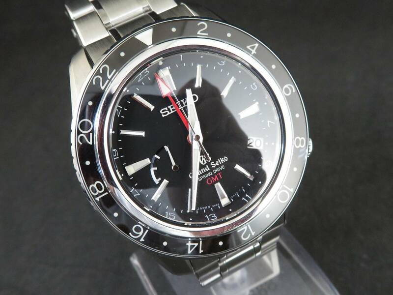 美品　セイコー SEIKO グランドセイコー GS スプリングドライブ GMT メンズ腕時計 SBGE001 9R66-0AA0　動作品