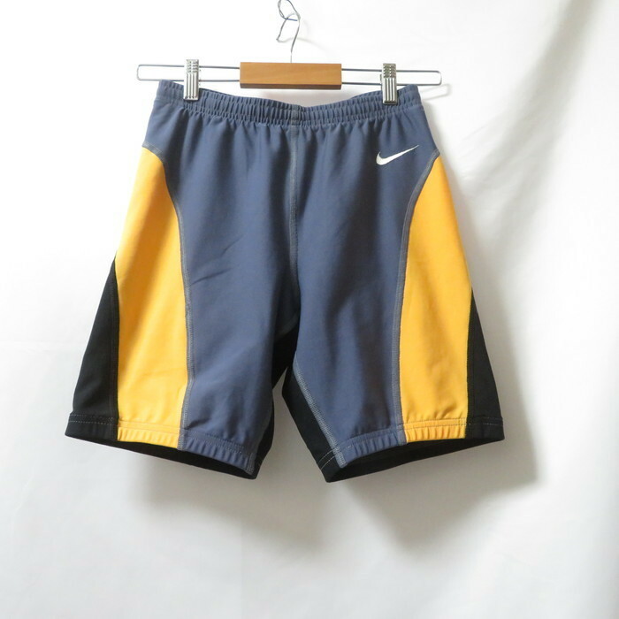 古着 ジュニアL(12-14) NIKE/ナイキ ハーフパンツ 短パン スポーツ 運動 スイミング 水遊び 海 グレー/オレンジ