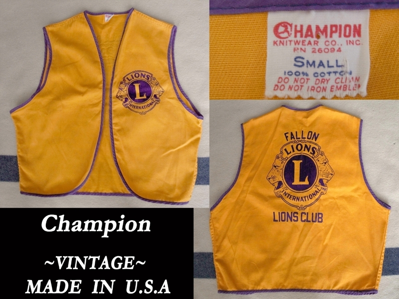 デッドストック 50s60s ビンテージ champion ランタグ USAアメリカ製 LIONS ベスト vintage チャンピオン RL ウエアハウス modelマッコイズ
