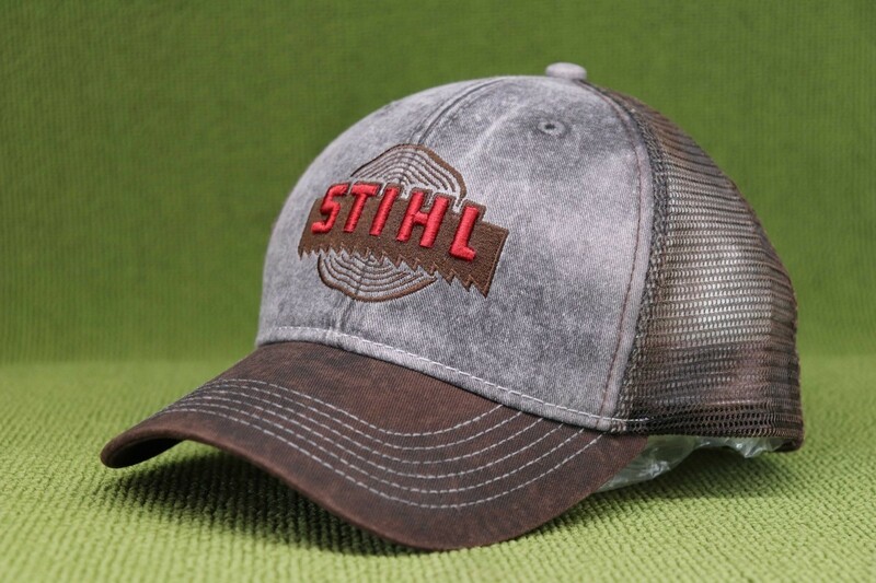 限定1新品US物 STIHL スティール スチール メッシュキャップ 帽子 灰茶 バイオウォッシュ加工 ダークブラウングレイ 管0330nska