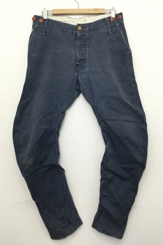 G-star RAW ジースターロウ デニムパンツ ジーンズ ギミックデニム 立体裁断 33×32 メンズM〜 ブルーグレー系 【色落ちあり】