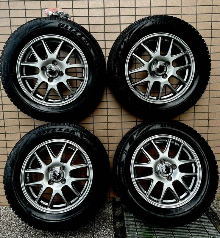 送料無料　4本　ブリヂストン　ZACKホイール　185/65R15 2021年　スタッドレスタイヤ