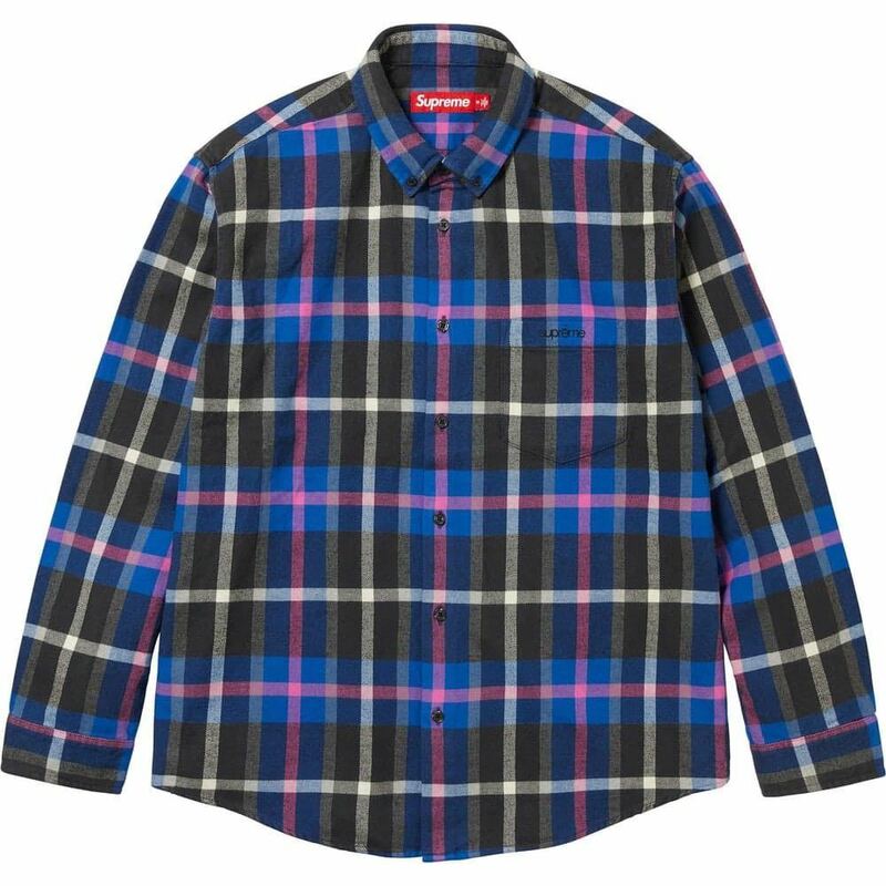 送料無料 M 青 Supreme Plaid Flannel Shirt Blue シュプリーム フランネル ネルシャツ タータンチェック 23FW 23AW 新品未使用