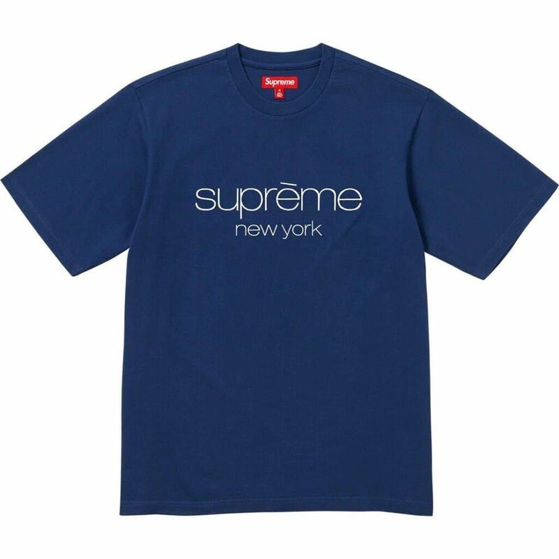 送料無料 ネイビー L Supreme Supreme Classic Logo S/S Top Tee Navy シュプリーム クラシックロゴ Tシャツ 23FW Box ステッカー 新品