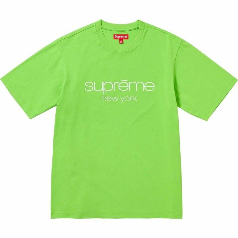 送料無料 ライム M Supreme Supreme Classic Logo S/S Top Tee シュプリーム クラシックロゴ Tシャツ 黄緑 23FW Box ステッカー 新品