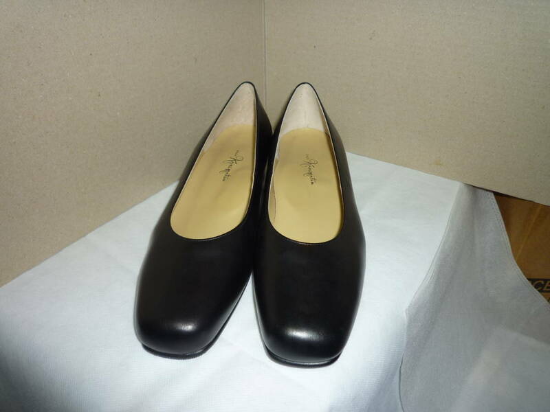◆新品！銀座かねまつの定番系パンプス黒25cmCA制靴◆817 H3