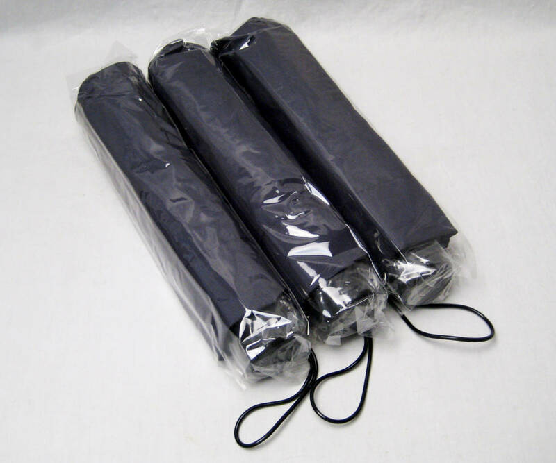 スタンダード UV 折りたたみ傘 ネイビー 3本セット 晴雨兼用 UVカット シンプル 雨具 レイングッズ 新品 個包装 梅雨 携帯 持ち運び ギフト
