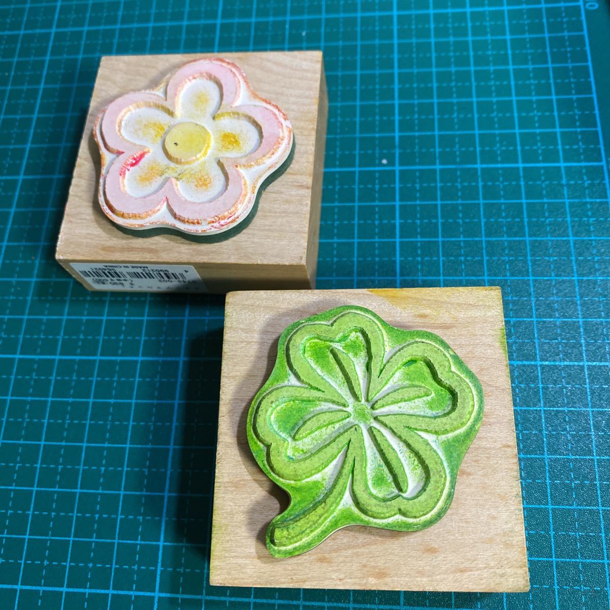 スタンプマルシェ スタンプ 四つ葉のクローバー　花 　ハンコ