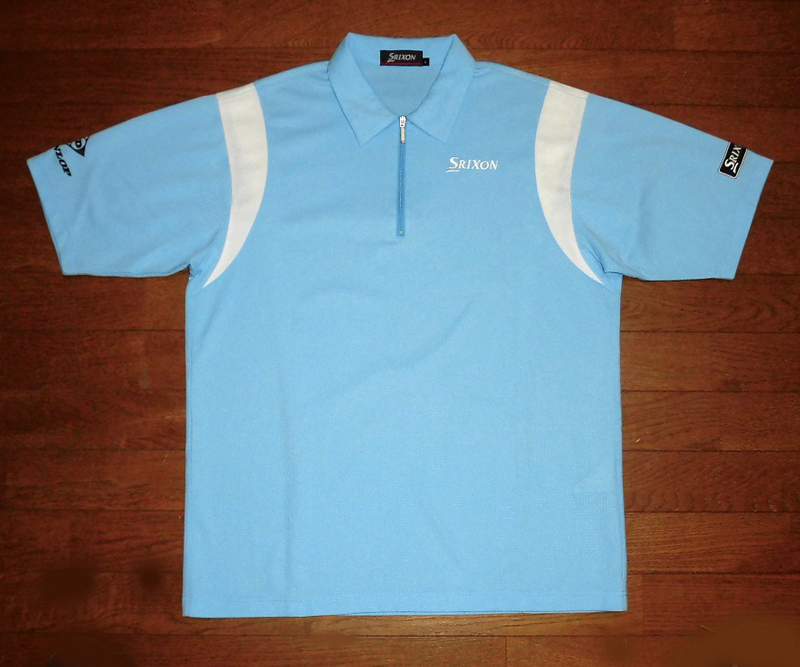 SRIXON X DUNLOP スリクソン ダンロップ 半袖 ドライ ハーフジップ シャツ ゴルフシャツ 正規品 SAX-WHT L 使用僅 ほぼ未使用 美品