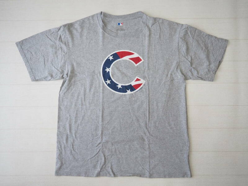 ☆送料無料☆ GENUINE MERCHANDISE USA直輸入 古着 半袖 MLB メジャーリーグ CHICAGO CUBS シカゴ・カブス Tシャツ メンズ L トップス 中古