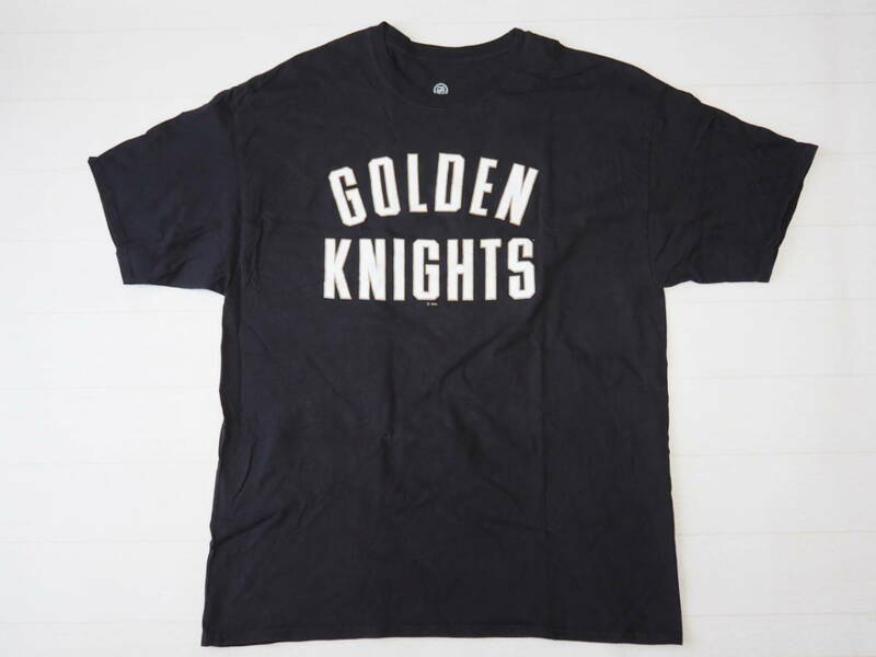 ☆送料無料☆ NHL USA直輸入 古着 半袖 VEGAS GOLDEN KNIGHTS ベガス・ゴールデンナイツ Tシャツ メンズ 2XL ブラック トップス 中古 即決