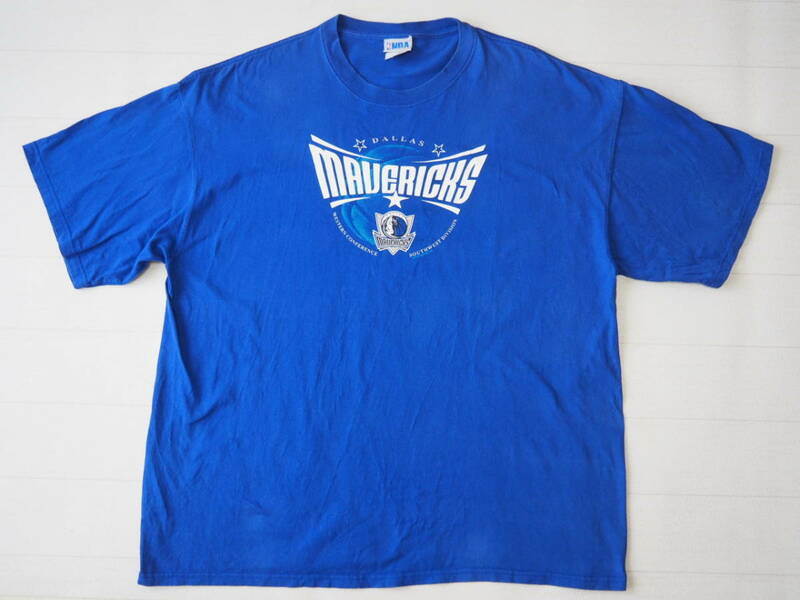 ☆送料無料☆ NBA USA直輸入 古着 半袖 DALLAS MAVERICKS ダラス・マーベリックス Tシャツ メンズ 大きめ ブルー トップス 中古 即決