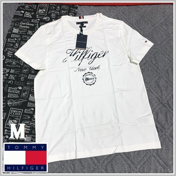 ビンテージ仕上げのグランジプリントTシャツ ホワイト　Mサイズ　TOMMY HILFIGER #ngTOMMY