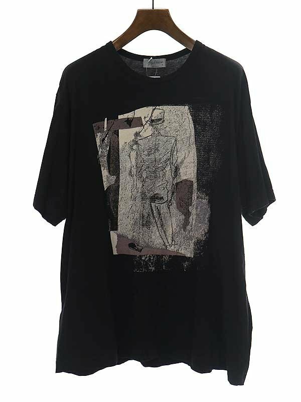 Yohji Yamamoto POUR HOMME ヨウジヤマモト プールオム 23SS アルティマ天竺 デッサンプリントクルーネックTシャツ ITBWP10Q3F2Q