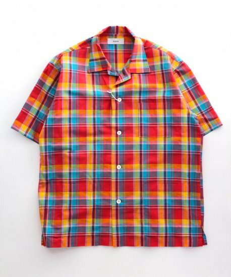 新品 marka PAJAMA SHIRTS ORANGE CHECK オープンカラー パジャマ チェック シャツ M19A-11SH01B マーカ 3