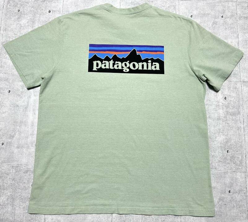 大きいサイズ XL パタゴニア ビッグロゴ デカロゴ 半袖 ポケット Tシャツ　　ボックスロゴ Patagonia ビッグシルエット ゆるダボ 玉8175