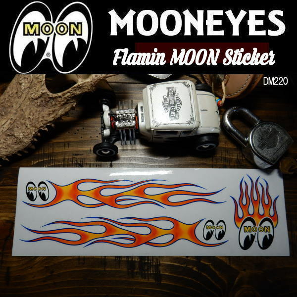 ムーンアイズ MOONEYES Sticker ステッカー Flamin' MOON [DM220]