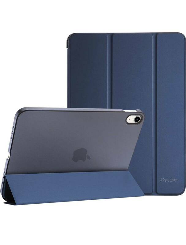 ProCase iPad 第10世代ケース 10.92022 A2696 A2757 A2777三つ折りスタンド スマートカバー オートスリープ対応 半透明背面カバーネイビー