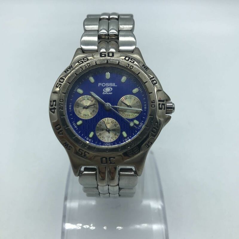 Fossil フォッシル BQ 8793 腕時計 BLUE ユニセックス 動作品　
