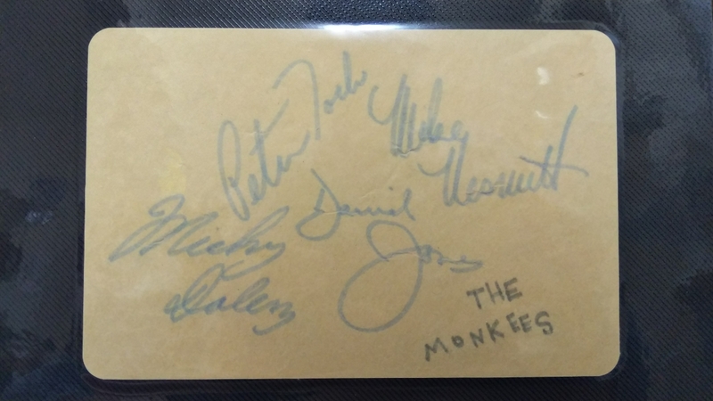 即決★1960年代“THE MONKEES”（ザ・モンキーズ）直筆サイン（デイビー、マイク、ミッキー、ピーター）