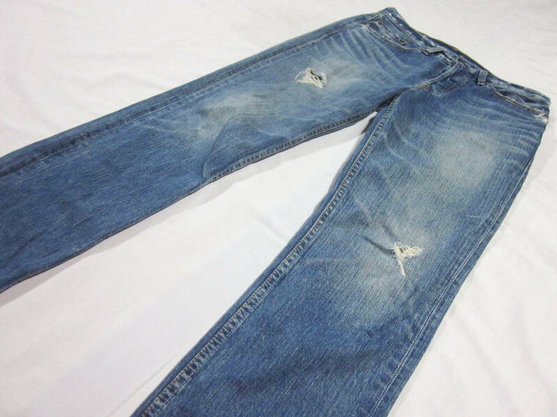 送料無料!!　Levi's　リーバイス　w501-01　501　クラッシュ・ダメージ加工　裏返しポケット　デニム　ジーンズ　30　W約76CM　グランジ